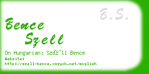 bence szell business card